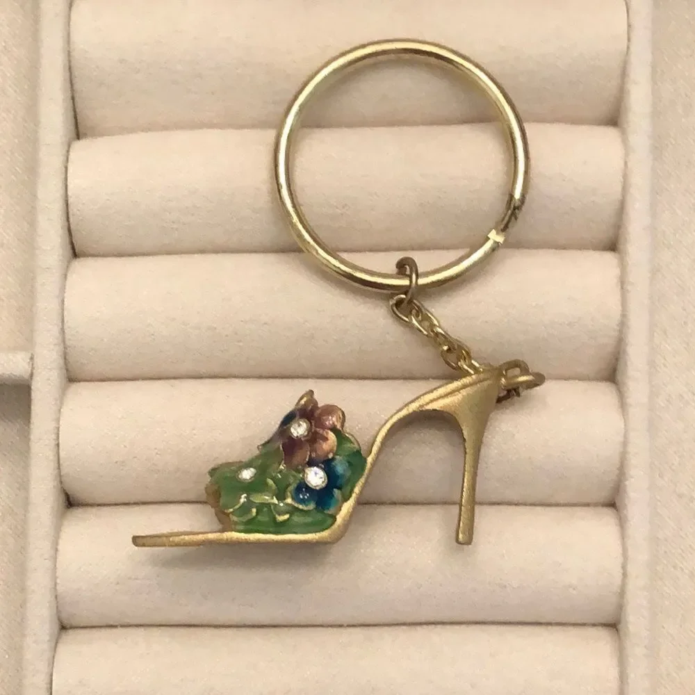 Ashleigh Manor | High Heel Enamel and Rhinestone Keychain